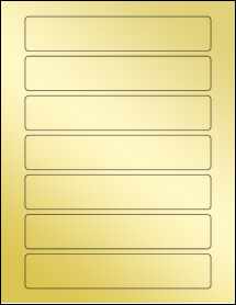 Sheet of 6.75" x 1.25" Gold Foil Inkjet labels