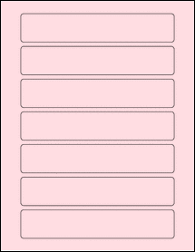 Sheet of 6.75" x 1.25" Pastel Pink labels