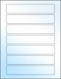 Sheet of 6.75" x 1.25" White Gloss Inkjet labels