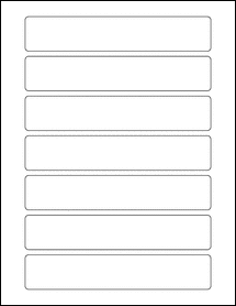 Sheet of 6.75" x 1.25" Standard White Matte labels