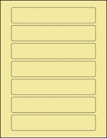 Sheet of 6.75" x 1.25" Pastel Yellow labels