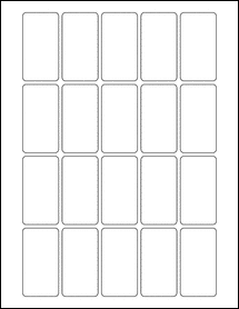 Sheet of 1.29" x 2.45" Aggressive White Matte labels