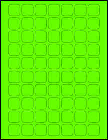 Sheet of 0.9325" x 0.9325" Fluorescent Green labels