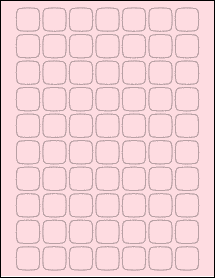 Sheet of 0.9325" x 0.9325" Pastel Pink labels