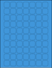 Sheet of 0.9325" x 0.9325" True Blue labels
