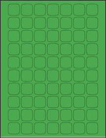 Sheet of 0.9325" x 0.9325" True Green labels