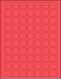 Sheet of 0.9325" x 0.9325" True Red labels