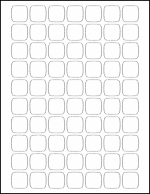 Sheet of 0.9325" x 0.9325" Standard White Matte labels