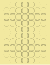 Sheet of 0.9325" x 0.9325" Pastel Yellow labels