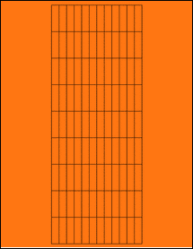 Sheet of 0.335" x 1.18" Fluorescent Orange labels