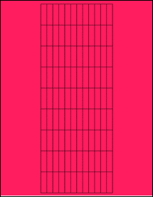 Sheet of 0.335" x 1.18" Fluorescent Pink labels