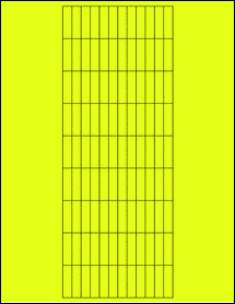 Sheet of 0.335" x 1.18" Fluorescent Yellow labels