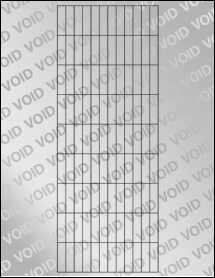 Sheet of 0.335" x 1.18" Void Silver Polyester labels