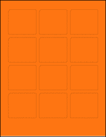 Sheet of 2.25" x 2" Fluorescent Orange labels