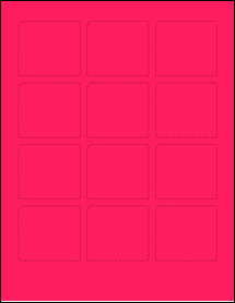 Sheet of 2.25" x 2" Fluorescent Pink labels