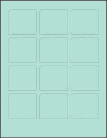 Sheet of 2.25" x 2" Pastel Green labels