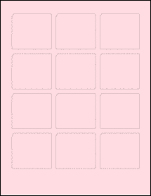 Sheet of 2.25" x 2" Pastel Pink labels