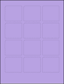 Sheet of 2.25" x 2" True Purple labels