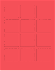 Sheet of 2.25" x 2" True Red labels