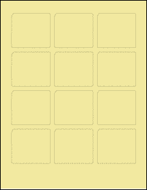 Sheet of 2.25" x 2" Pastel Yellow labels