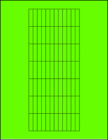 Sheet of 0.335" x 1.378" Fluorescent Green labels