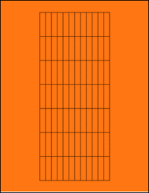 Sheet of 0.335" x 1.378" Fluorescent Orange labels