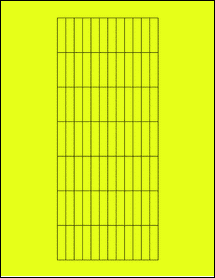 Sheet of 0.335" x 1.378" Fluorescent Yellow labels