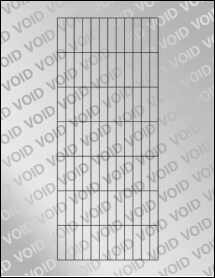 Sheet of 0.335" x 1.378" Void Silver Polyester labels