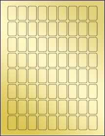 Sheet of 0.7" x 1.15" Gold Foil Inkjet labels