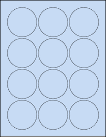 Sheet of 2.375" Circle Pastel Blue labels