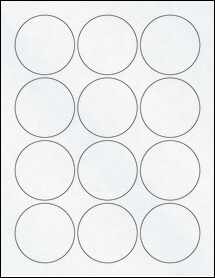 Sheet of 2.375" Circle Clear Matte Inkjet labels