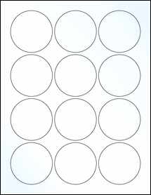 Sheet of 2.375" Circle Clear Gloss Inkjet labels