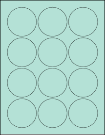 Sheet of 2.375" Circle Pastel Green labels