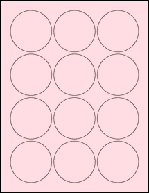 Sheet of 2.375" Circle Pastel Pink labels