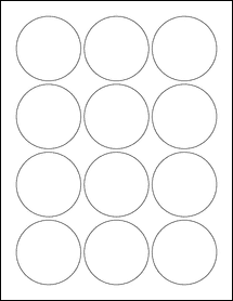 Sheet of 2.375" Circle 100% Recycled White labels