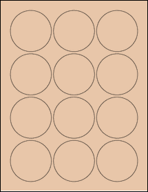 Sheet of 2.375" Circle Light Tan labels