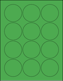 Sheet of 2.375" Circle True Green labels