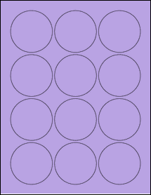 Sheet of 2.375" Circle True Purple labels