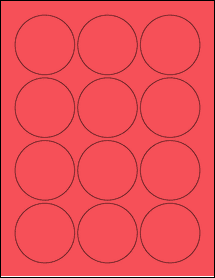 Sheet of 2.375" Circle True Red labels