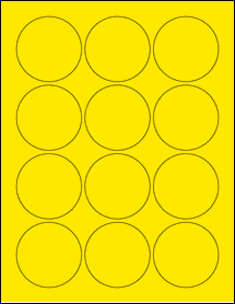 Sheet of 2.375" Circle True Yellow labels