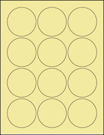 Sheet of 2.375" Circle Pastel Yellow labels