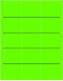 Sheet of 2.6" x 2" Fluorescent Green labels