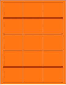 Sheet of 2.6" x 2" Fluorescent Orange labels