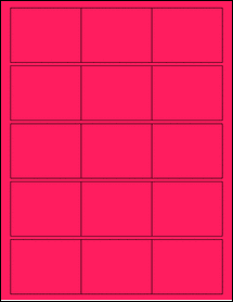 Sheet of 2.6" x 2" Fluorescent Pink labels