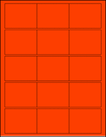 Sheet of 2.6" x 2" Fluorescent Red labels