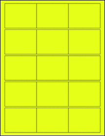 Sheet of 2.6" x 2" Fluorescent Yellow labels