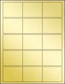 Sheet of 2.6" x 2" Gold Foil Inkjet labels