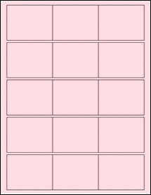 Sheet of 2.6" x 2" Pastel Pink labels