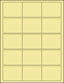 Sheet of 2.6" x 2" Pastel Yellow labels