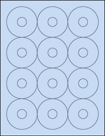 Sheet of 2.5" Circle Pastel Blue labels